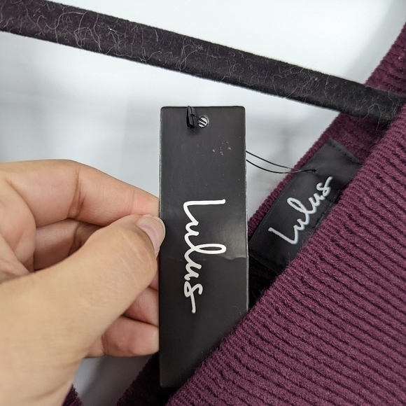 NWT LULU'S Faux Wrap Belted Dolman Sweater - Picture 6 of 8